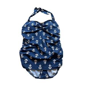 Esther Williams 26W SWIMSUIT 1-pc Classic Sheath Anchors Bathing Suit NAUTICAL